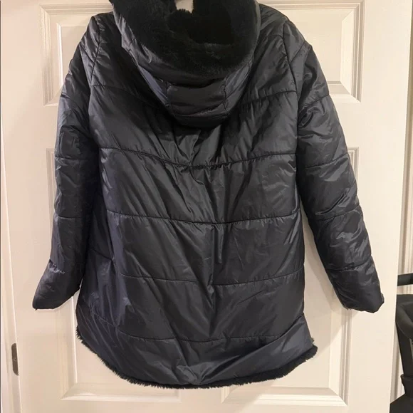 Save the Duck REVERSIBLE FAUX FUR JACKET MOD. BRIDGET IN BLACK - Picture 10 of 13